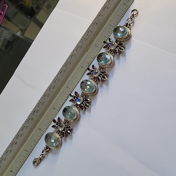 4 of 500 Nicky Butler Sterling Silver multi gemstone bracelet - Picture 5 of 12
